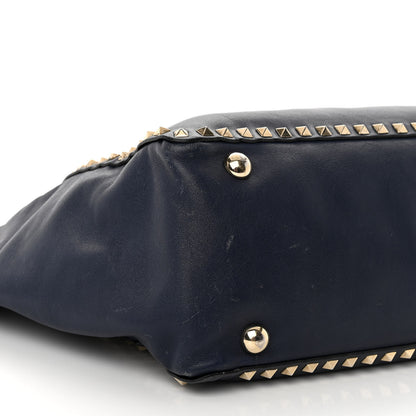 Valentino Garavani Vitello Medium Rockstud Tote Marine 7 of 10