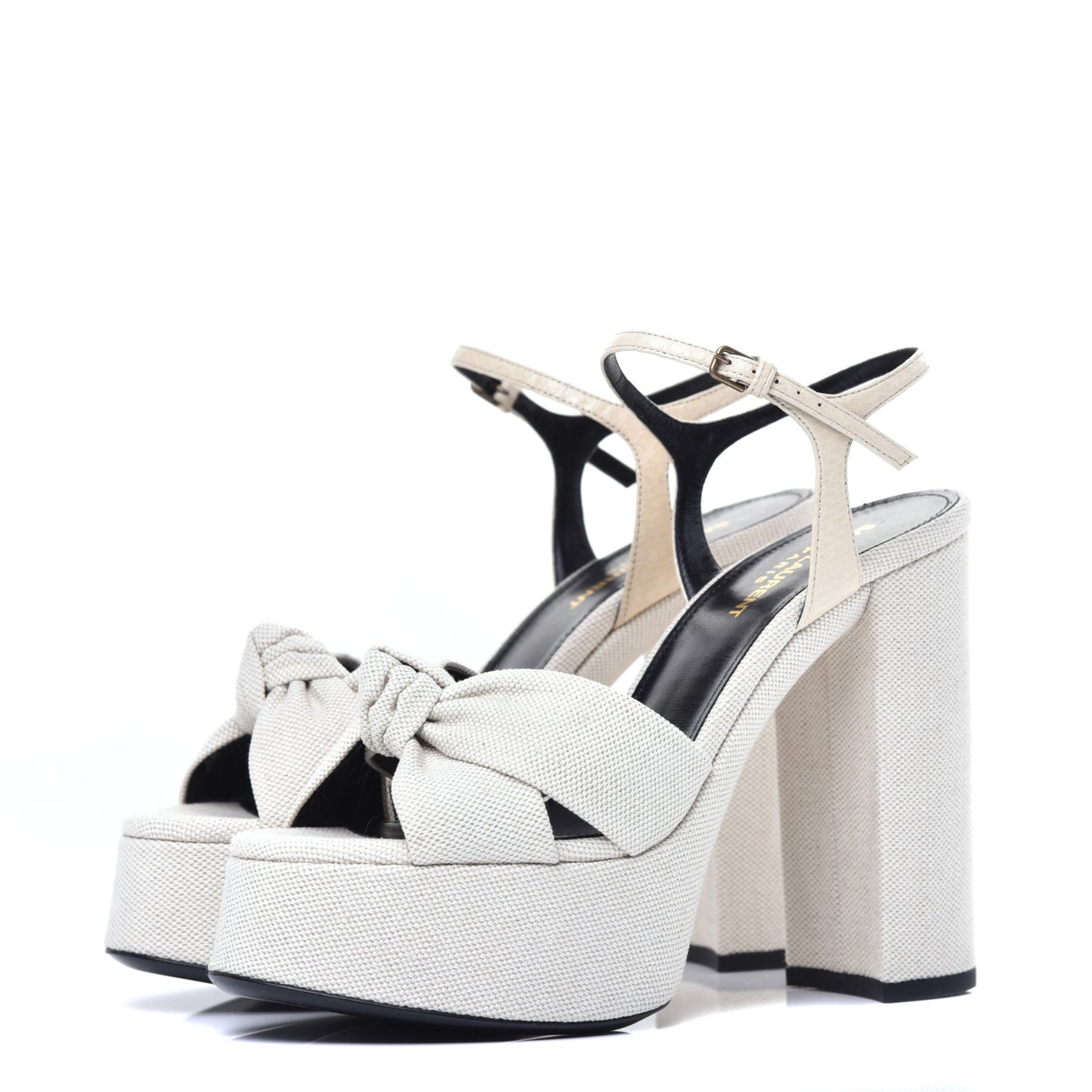 Canvas Bianca 125 Platform Sandals 38 Cream