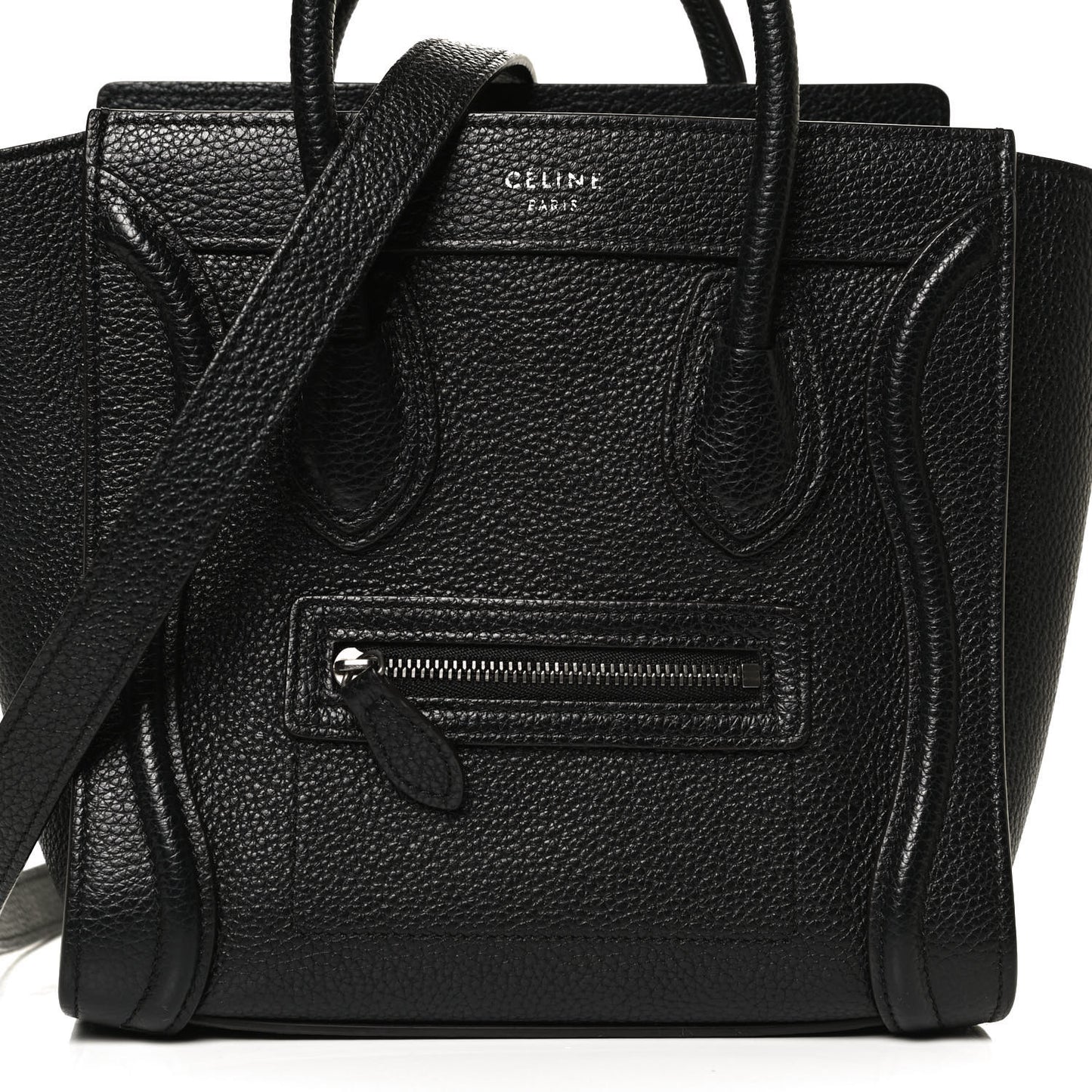 Drummed Calfskin Nano Luggage Black