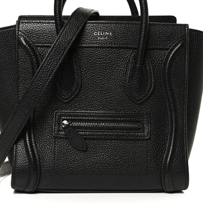 Celine Drummed Calfskin Nano Luggage Black 8 of 12