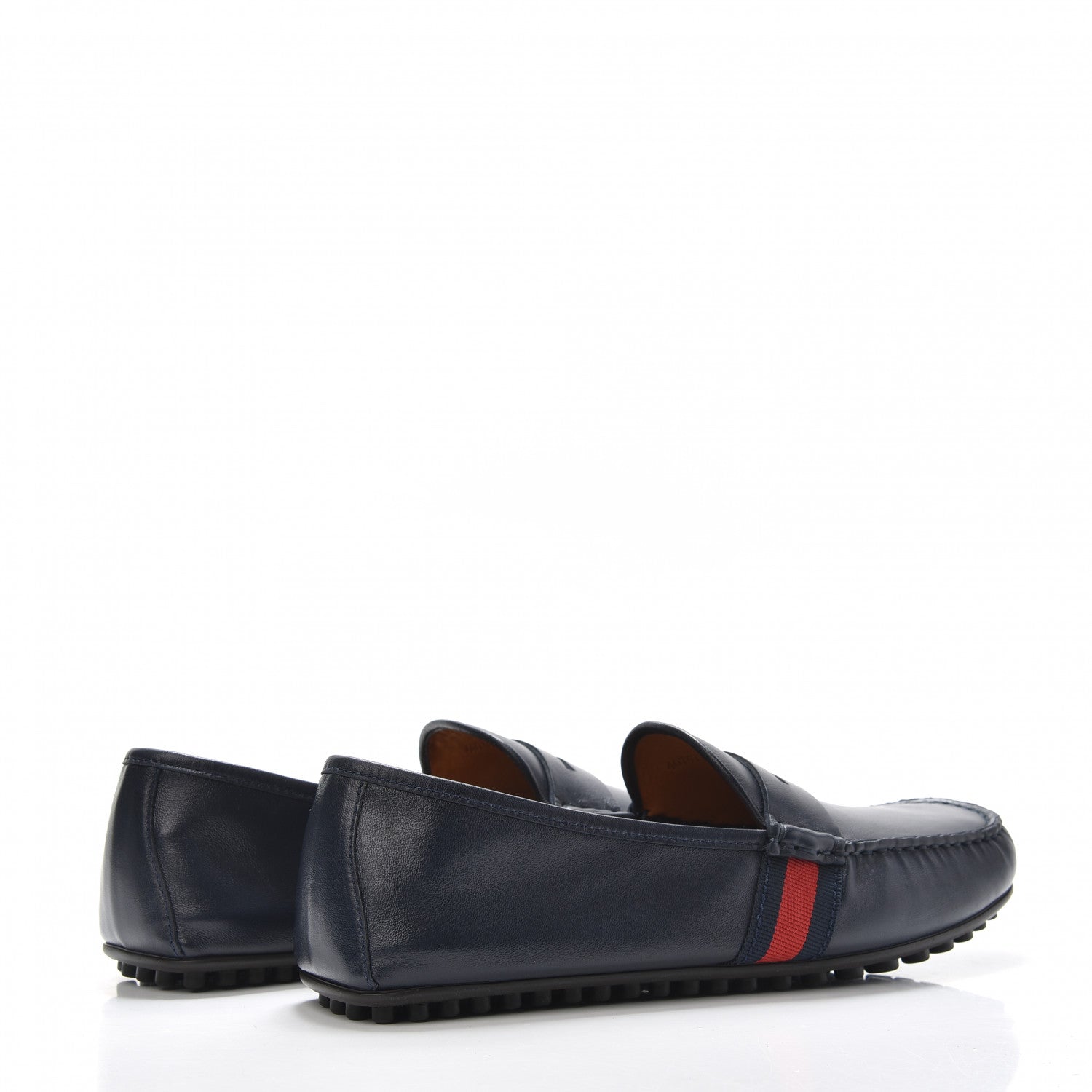 Gucci Nappa Web Mens Kanye Driver Loafers 9 Blue 4 of 9