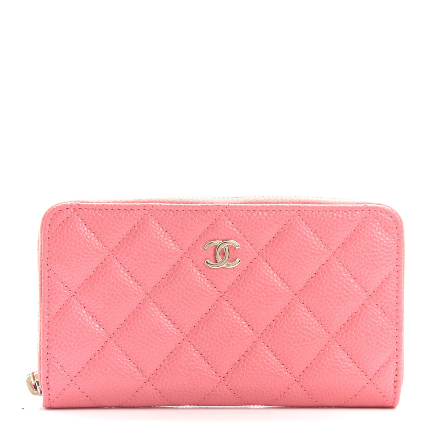 Chanel Iridescent Caviar Quilted Medium Zip Around Wallet Pink 1 of 4