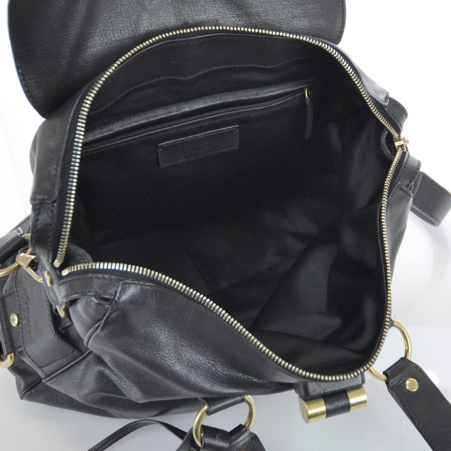Leather Muse Messenger Bag Black