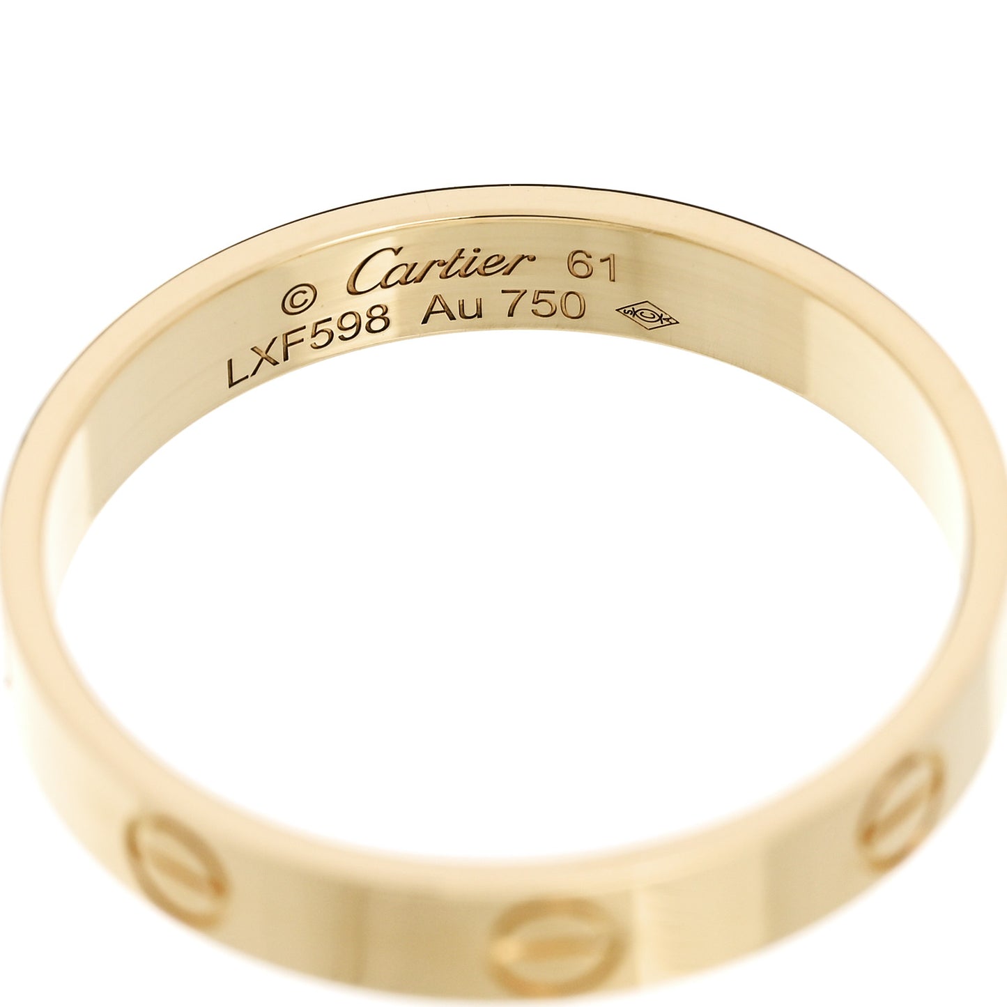 18K Yellow Gold 3.5mm LOVE Wedding Band Ring 61 9.5