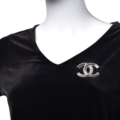 Chanel Baguette Crystal CC Brooch Silver 2 of 4