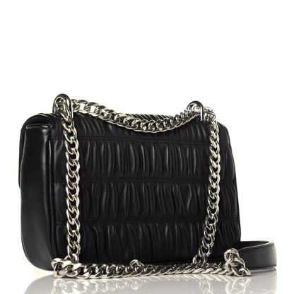 Prada Nappa Gaufre Small Chain Flap Shoulder Bag Black 2 of 9