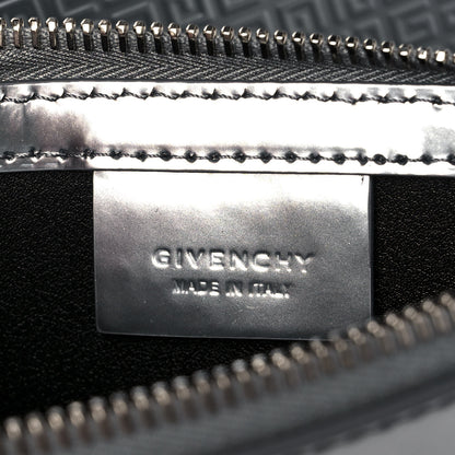 Givenchy Metallic Calfskin Logo Embossed Wing Shopper Tote Silver 10 of 16