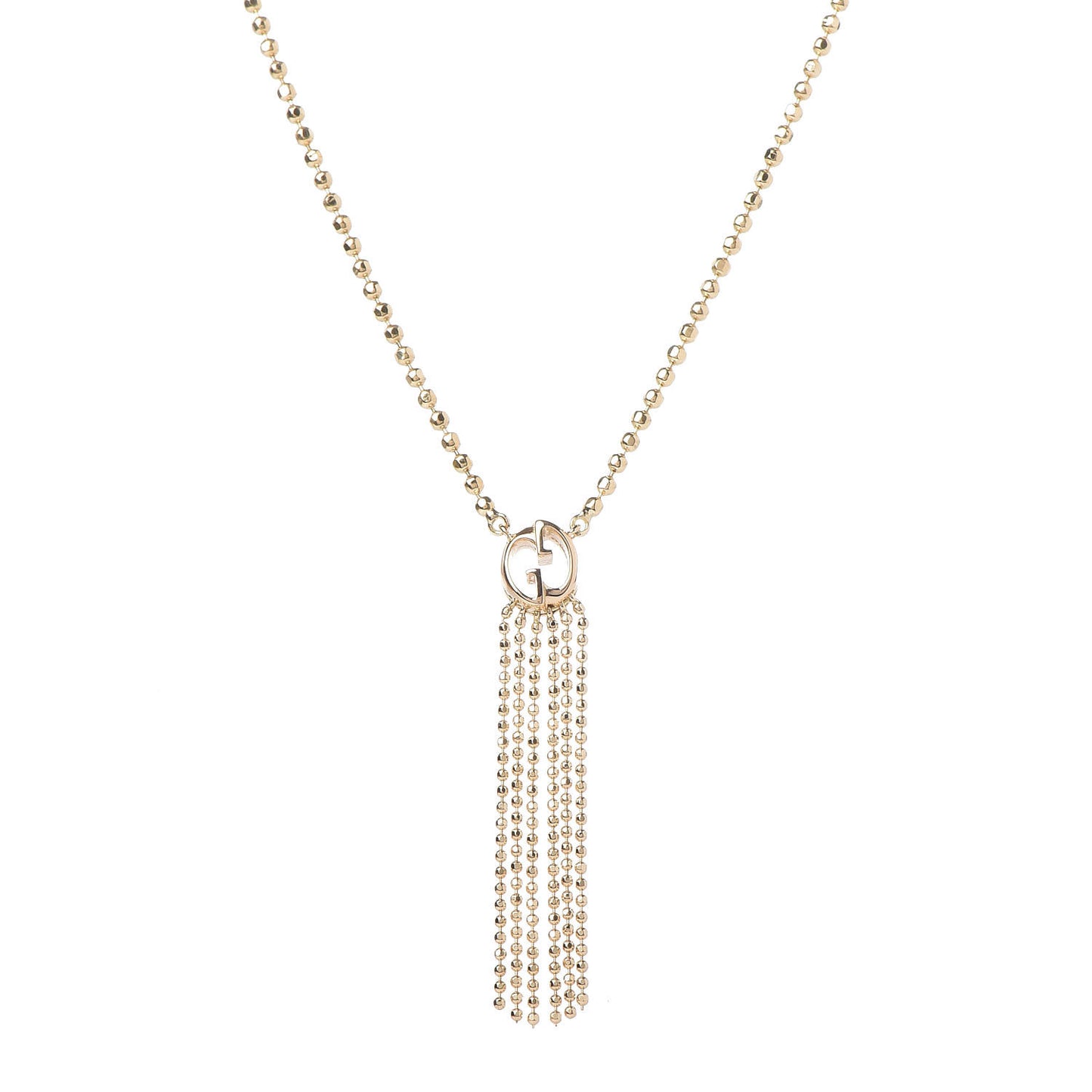 18K Yellow Gold Icon Fringe Pendant Necklace