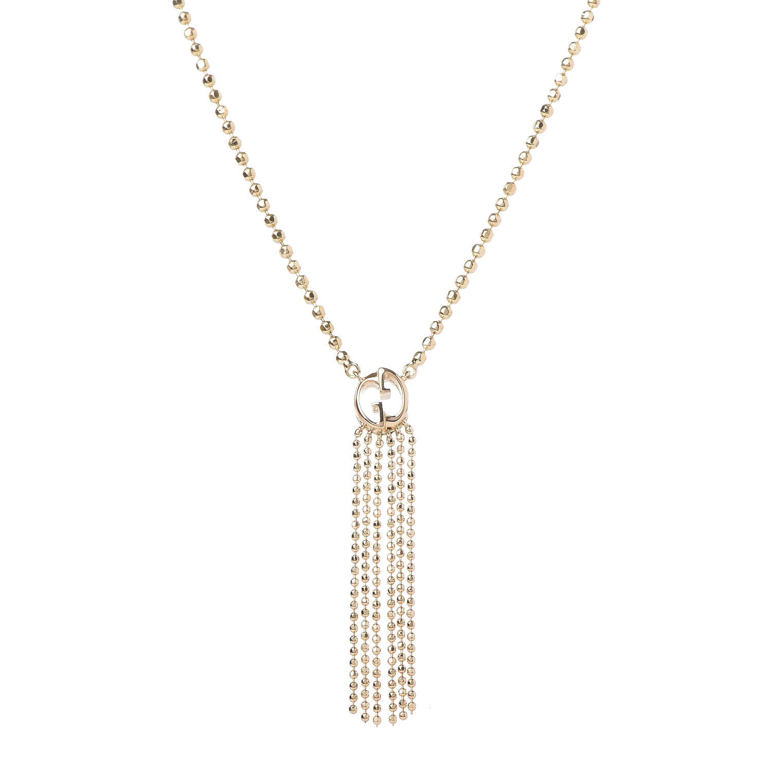 Gucci 18K Yellow Gold Icon Fringe Pendant Necklace 3 of 5