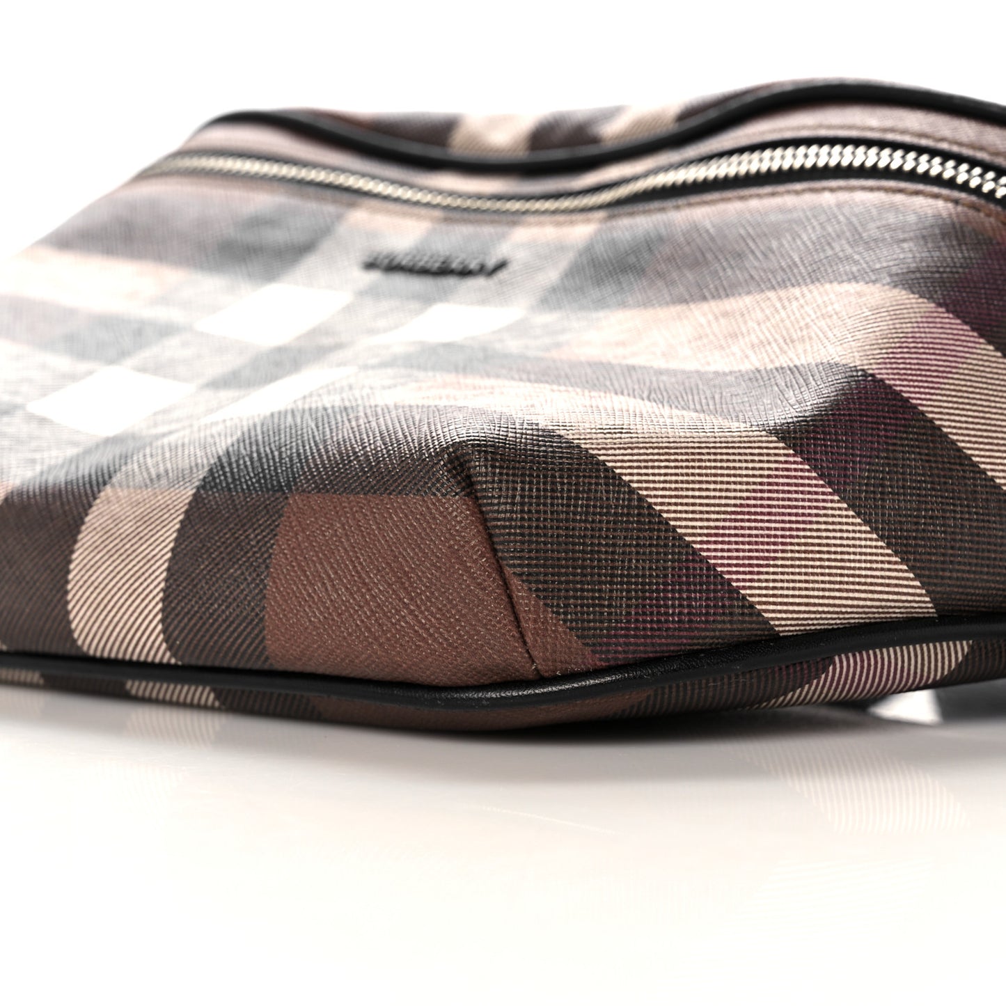 E-canvas Check Bum Bag Dark Birch Brown