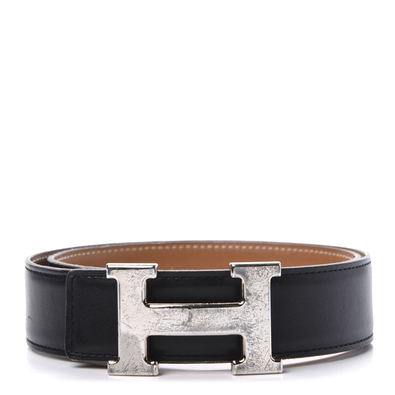 Hermes Box Chamonix 32mm H Belt 65 Black Gold 1 of 6