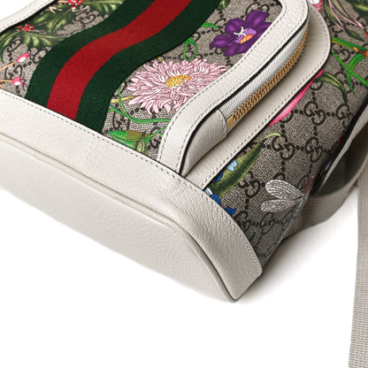 Gucci GG Supreme Monogram Flora Web Small Ophidia Day Backpack White 11 of 12