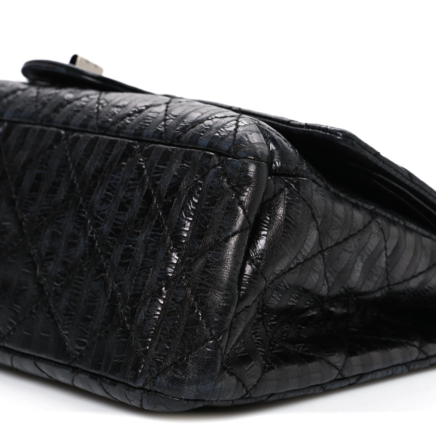 Chanel Metallic Calfskin Striped 2.55 Reissue 227 Flap Black 10 of 10