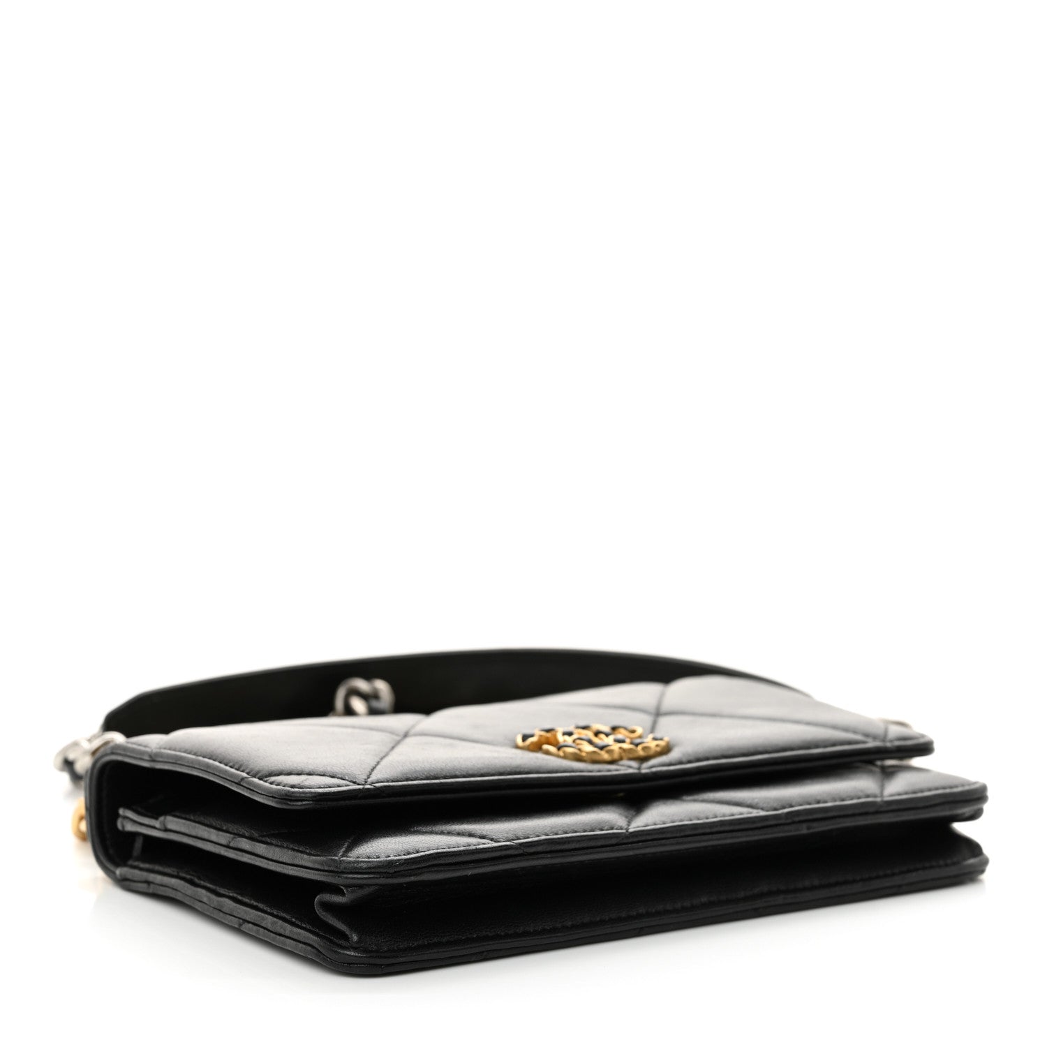 Chanel Lambskin Quilted Chanel 19 Wallet On Chain WOC Black 4 of 15