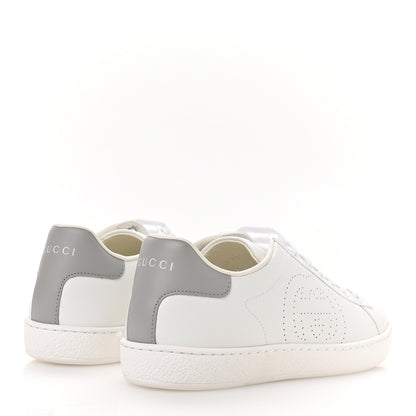 Gucci Calfskin Interlocking G Perforated Womens Ace Sneakers 38.5 White Grey Sky 5 of 9