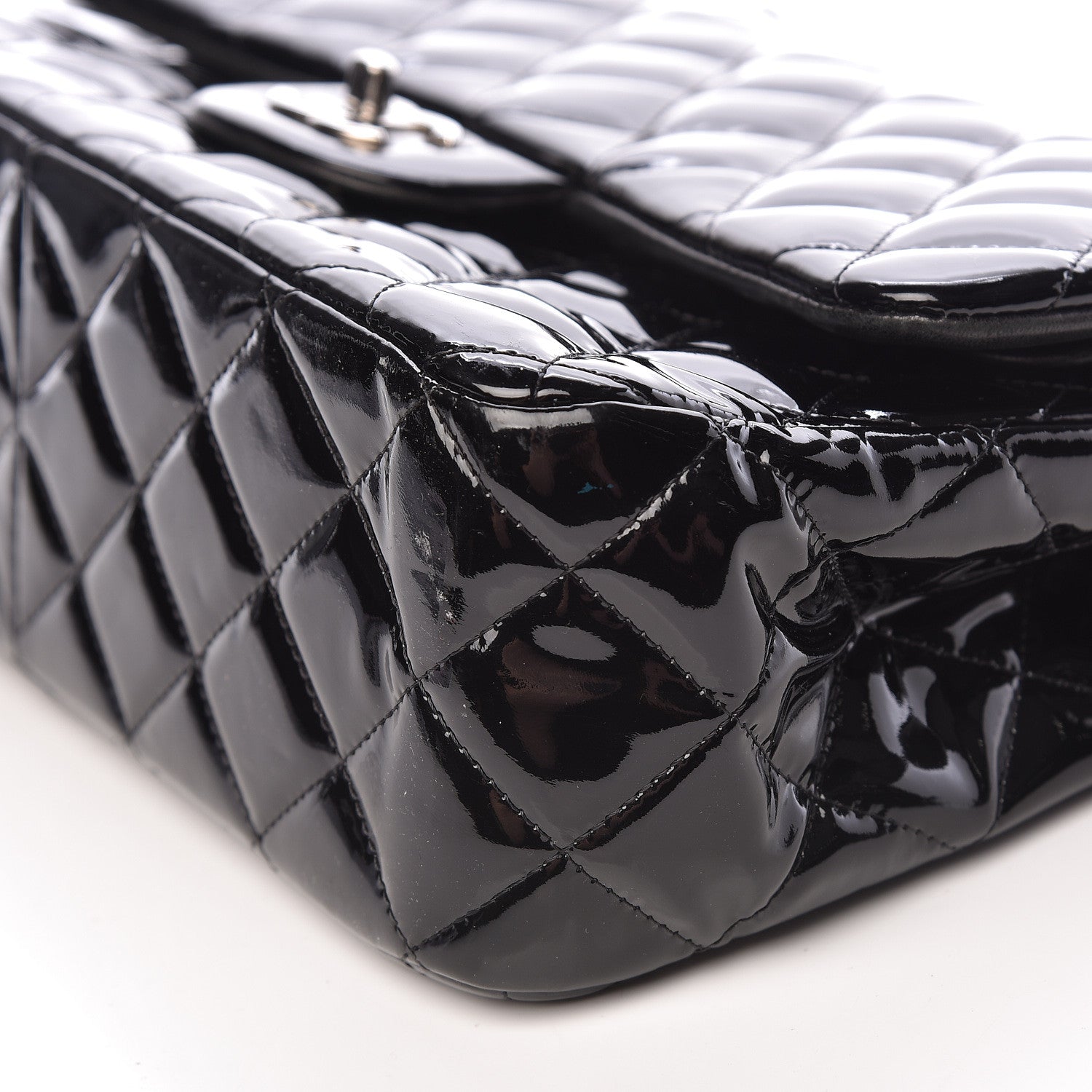Chanel Patent Quilted Jumbo Double Flap Black 10 of 15