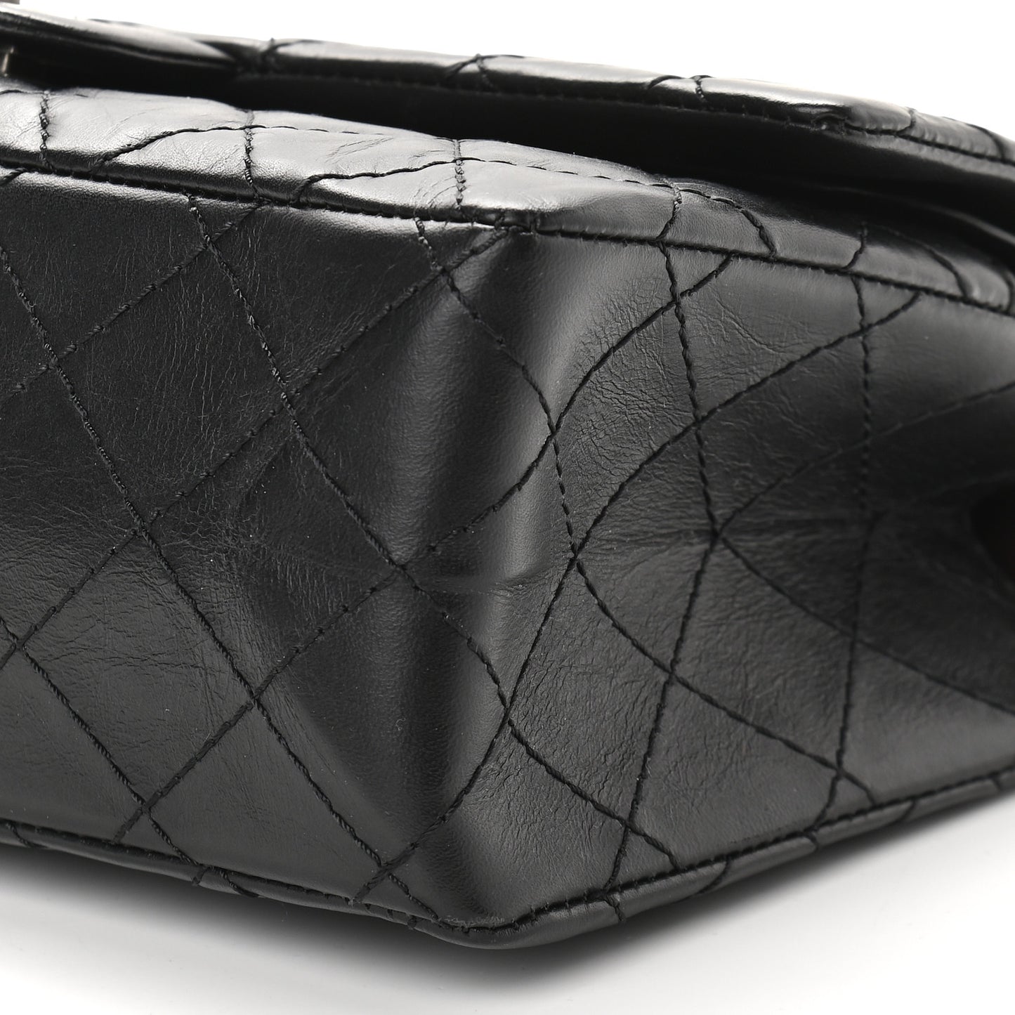 Aged Calfskin Quilted 2.55 Reissue 225 Flap Black