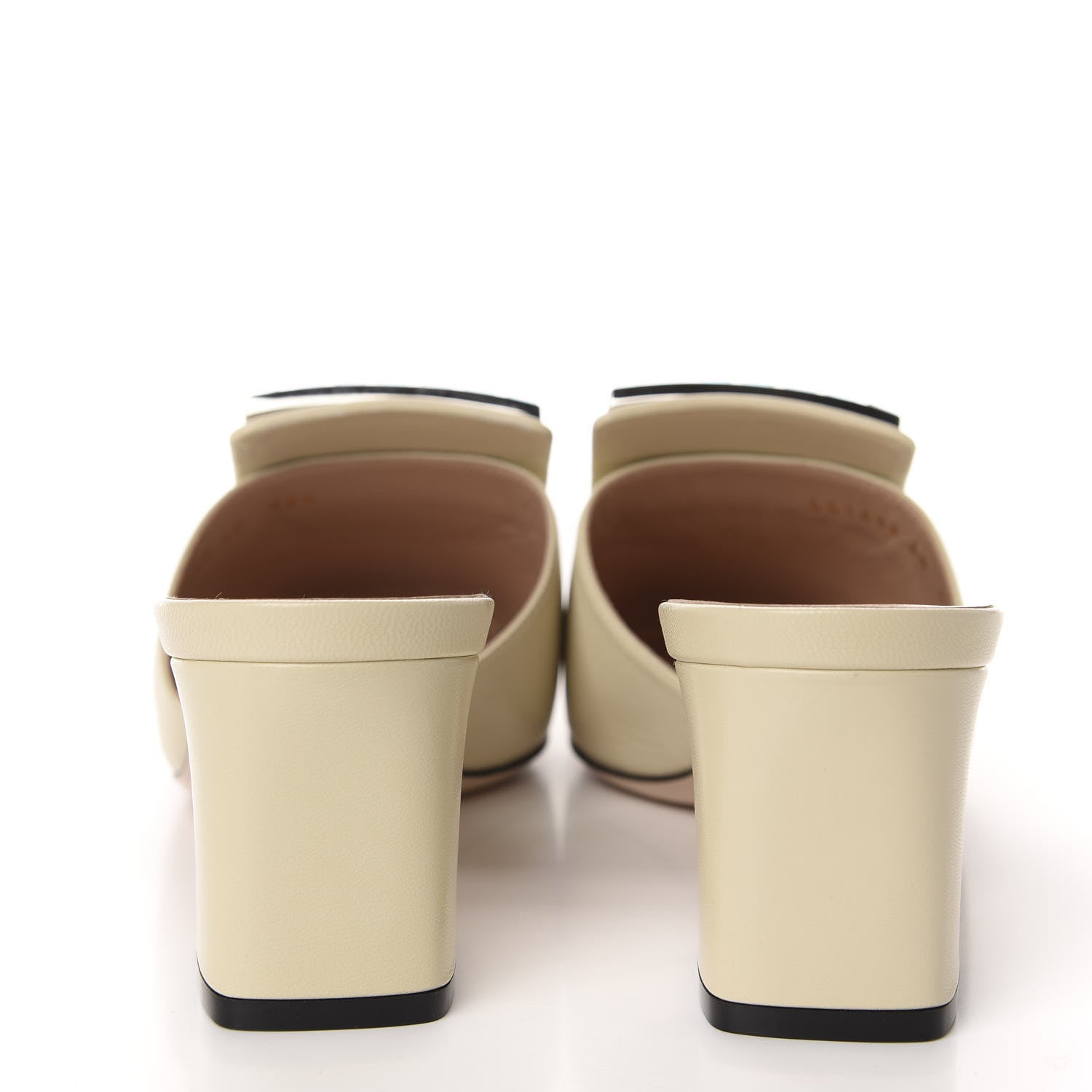 Gucci Malaga Kid Crystal Square G Madelyn Mules 40 Vintage White 5 of 10