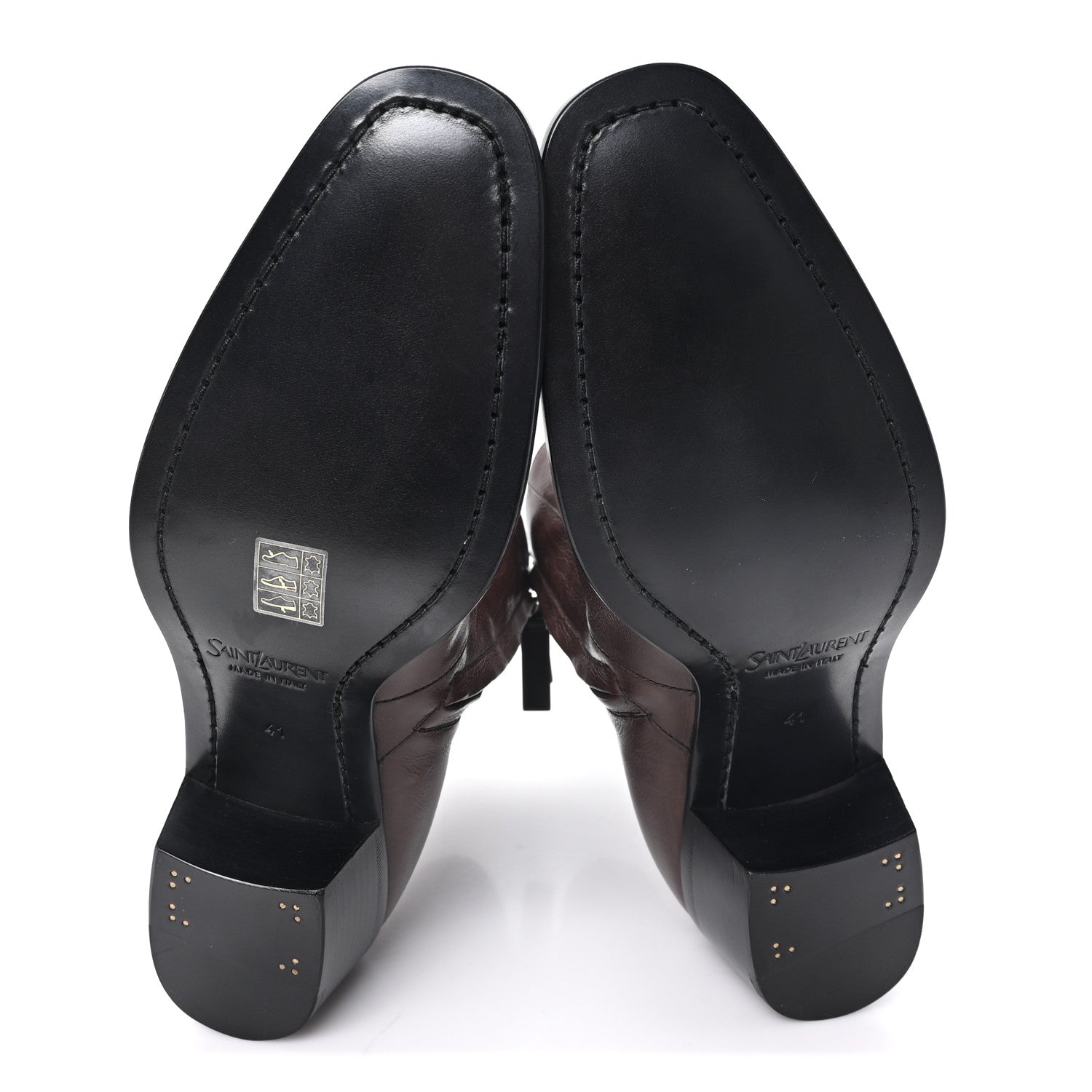 Saint Laurent Grained Leather Mens Stanton Boots 41 Brown 6 of 10