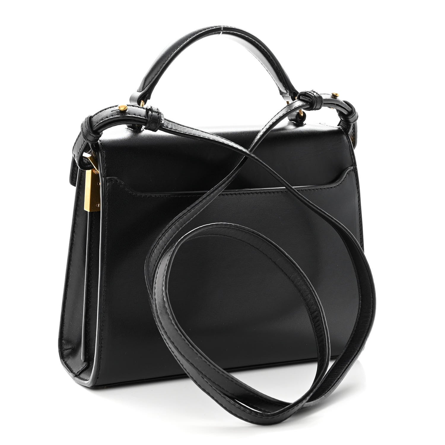Saint Laurent Calfskin Mini Classic Monogram Cassandra Top Handle Black 3 of 9