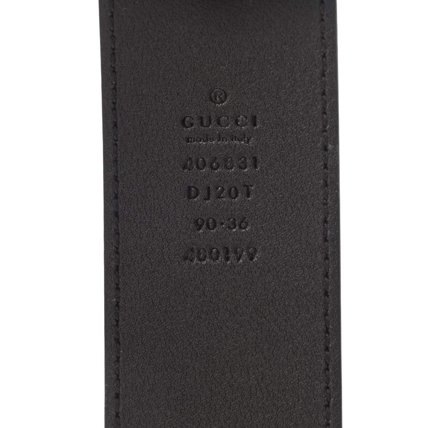 Gucci Textured Dollar Calfskin Double G 40mm Belt 90 36 Dark Cocoa 3 of 4