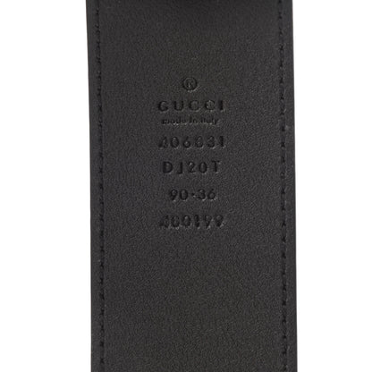 Gucci Textured Dollar Calfskin Double G 40mm Belt 90 36 Dark Cocoa 3 of 4