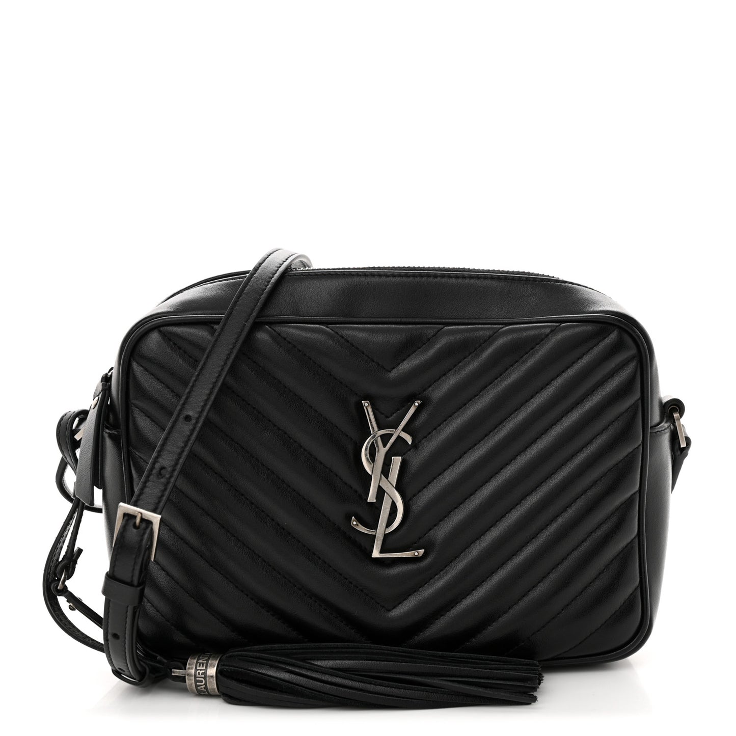 Calfskin Matelasse Monogram Lou Camera Bag Black