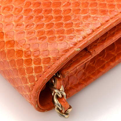 Chanel Snakeskin Wallet On Chain WOC Orange 16 of 16