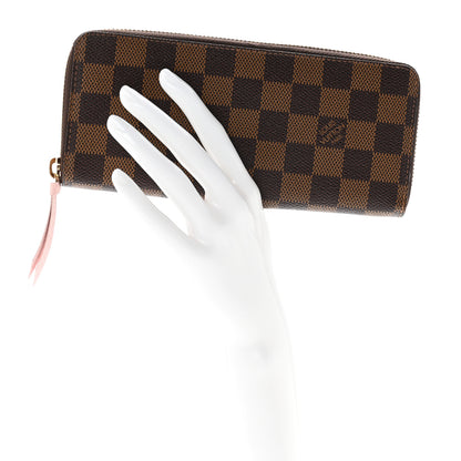 Louis Vuitton Damier Ebene Clemence Wallet Rose Ballerine 2 of 6