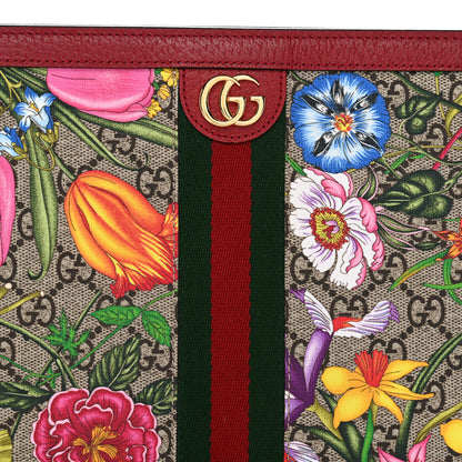 Gucci GG Supreme Monogram Flora Web Ophidia Pouch Red 8 of 10