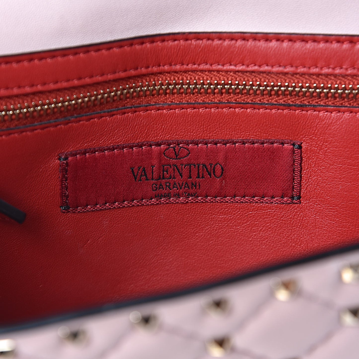 Nappa Rockstud Spike Wallet on Chain Water Rose