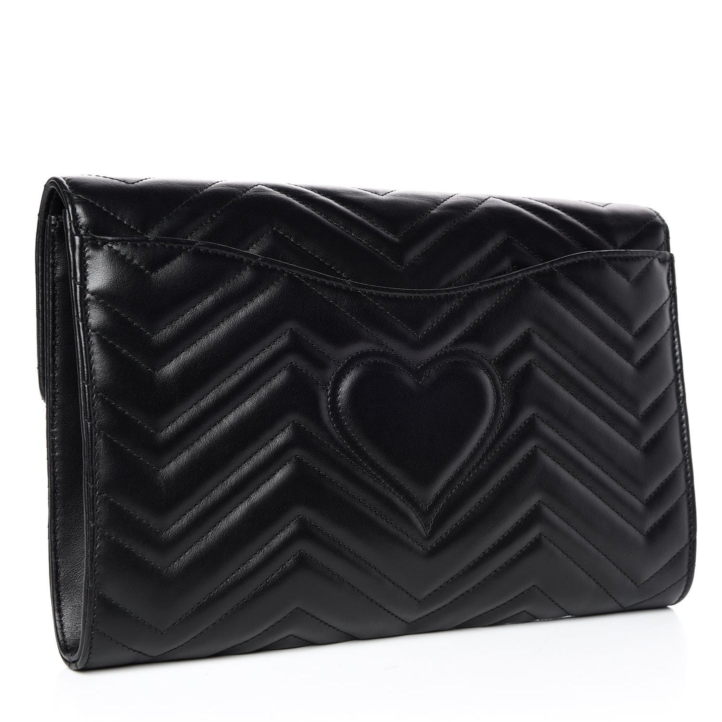 Calfskin Matelasse GG Marmont Clutch Black