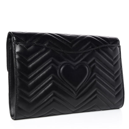 Gucci Calfskin Matelasse GG Marmont Clutch Black 3 of 9