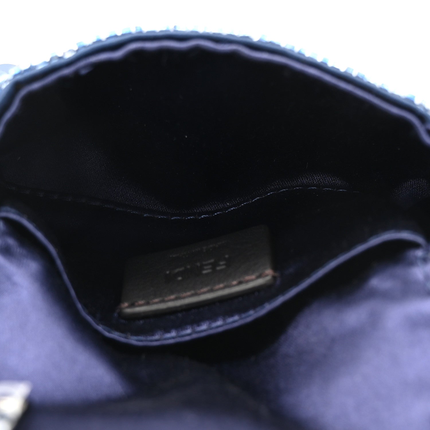 Fendi Sequin Paillettes Shiny Nappa Sex and the City Nano Maxi Buckle Baguette Charm Blue 4 of 9