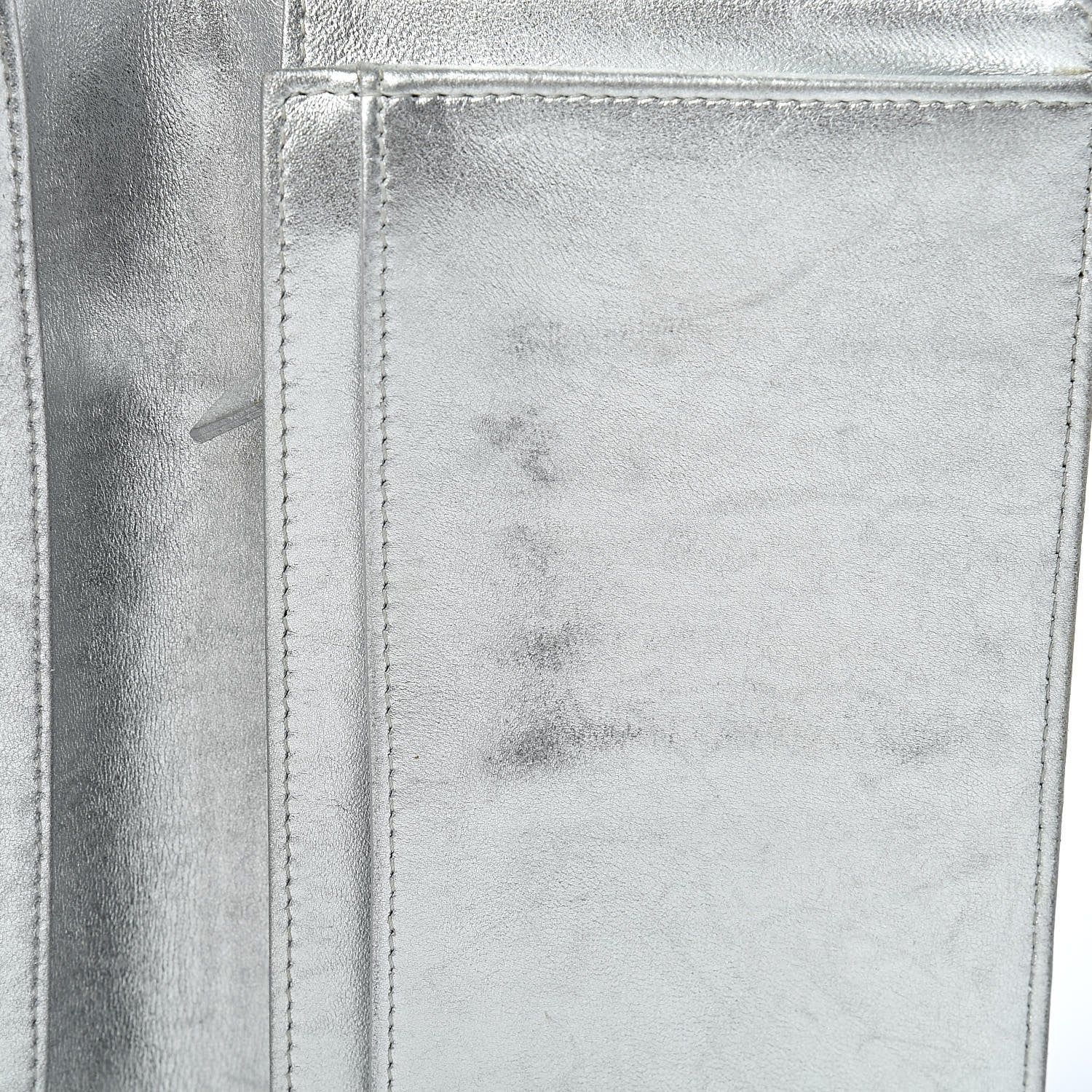 Chanel Metallic Patent Calfskin Quilted Lucky Symbols Yen Wallet Silver 9 of 19