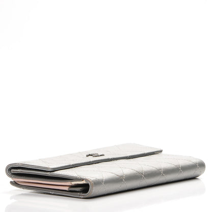 Chanel Aged Metallic Calfskin Large Palette Flap Wallet Silver 4 of 8