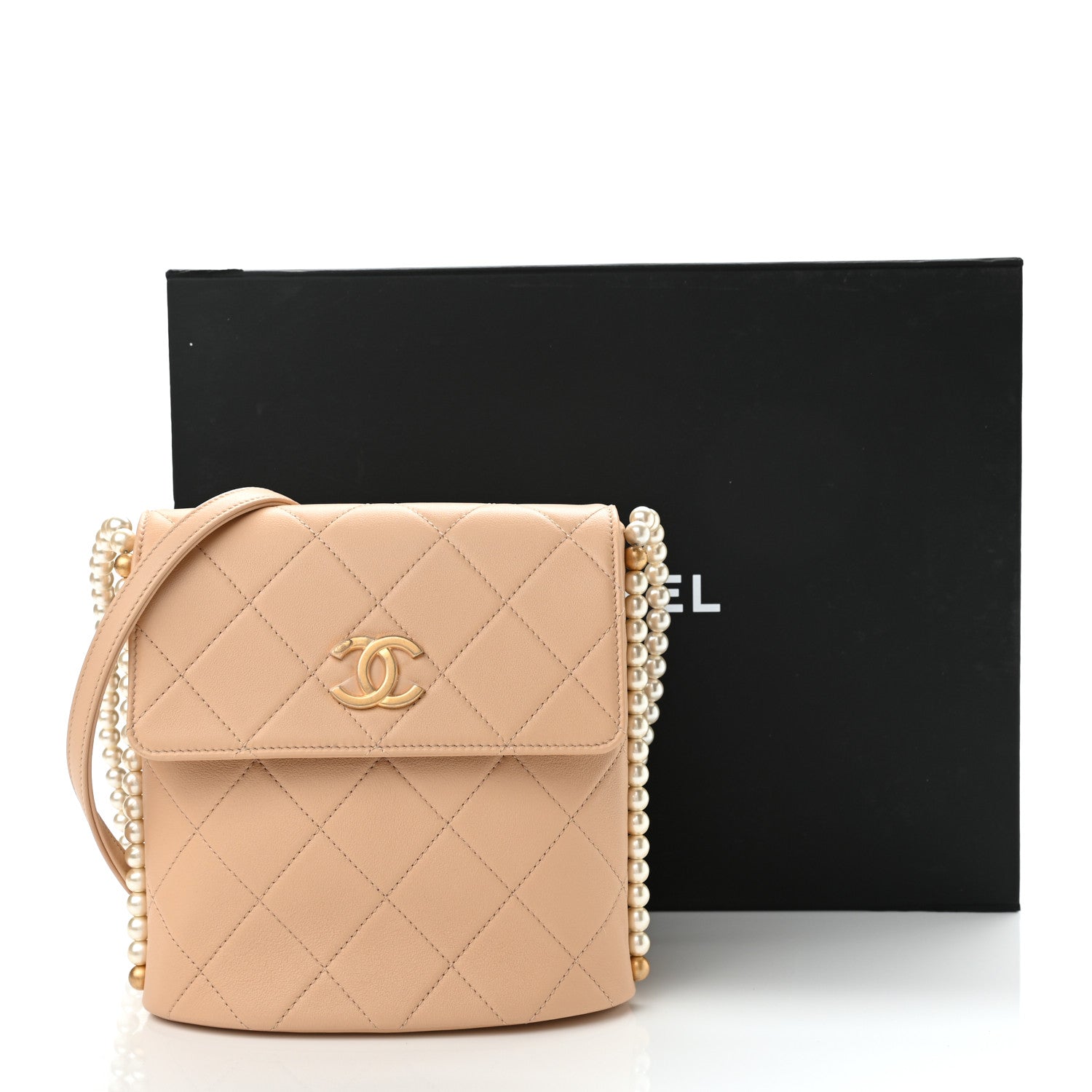 Chanel Calfskin Quilted Pearl Small Hobo Bag Beige 11 of 11