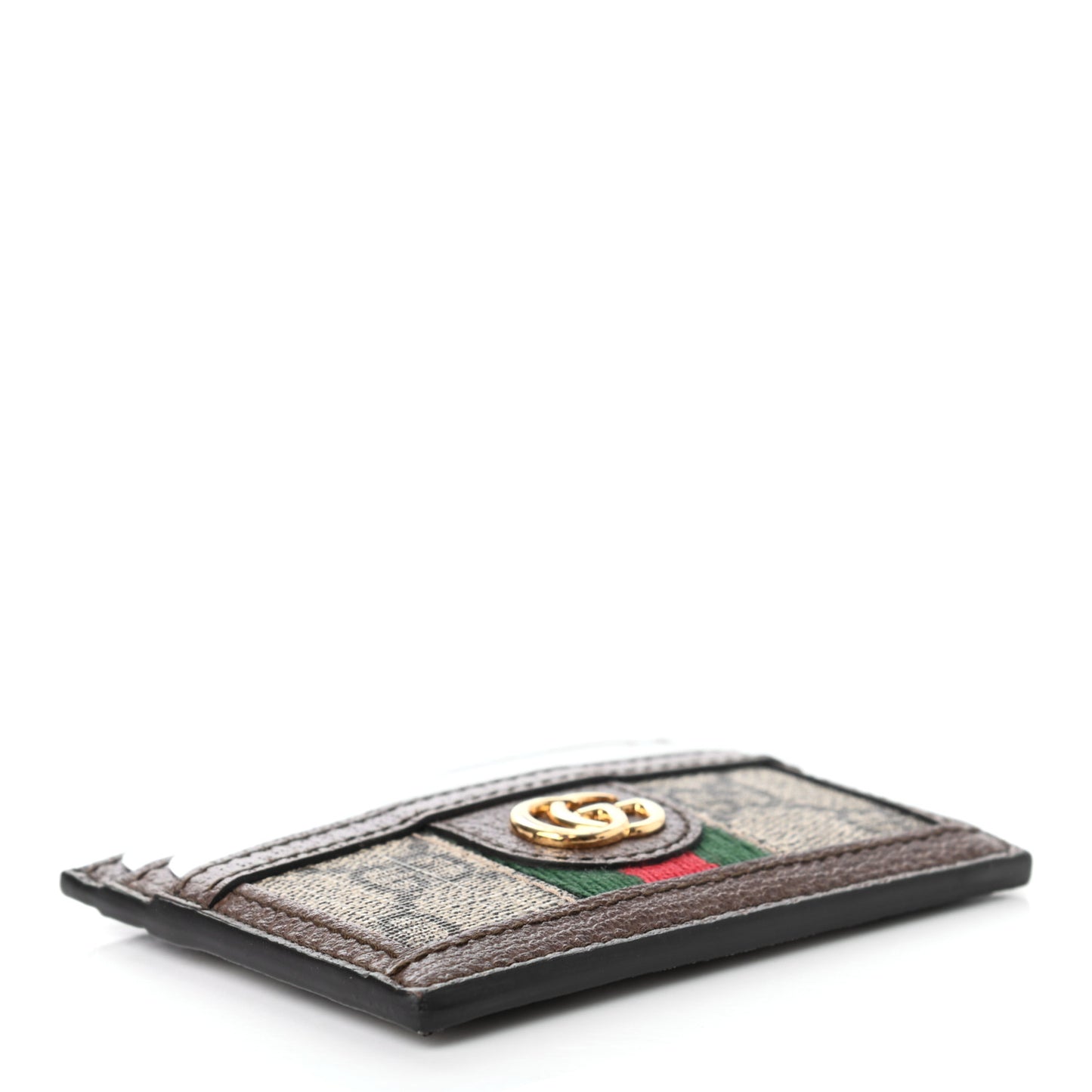 GG Supreme Monogram Ophidia Card Holder Brown