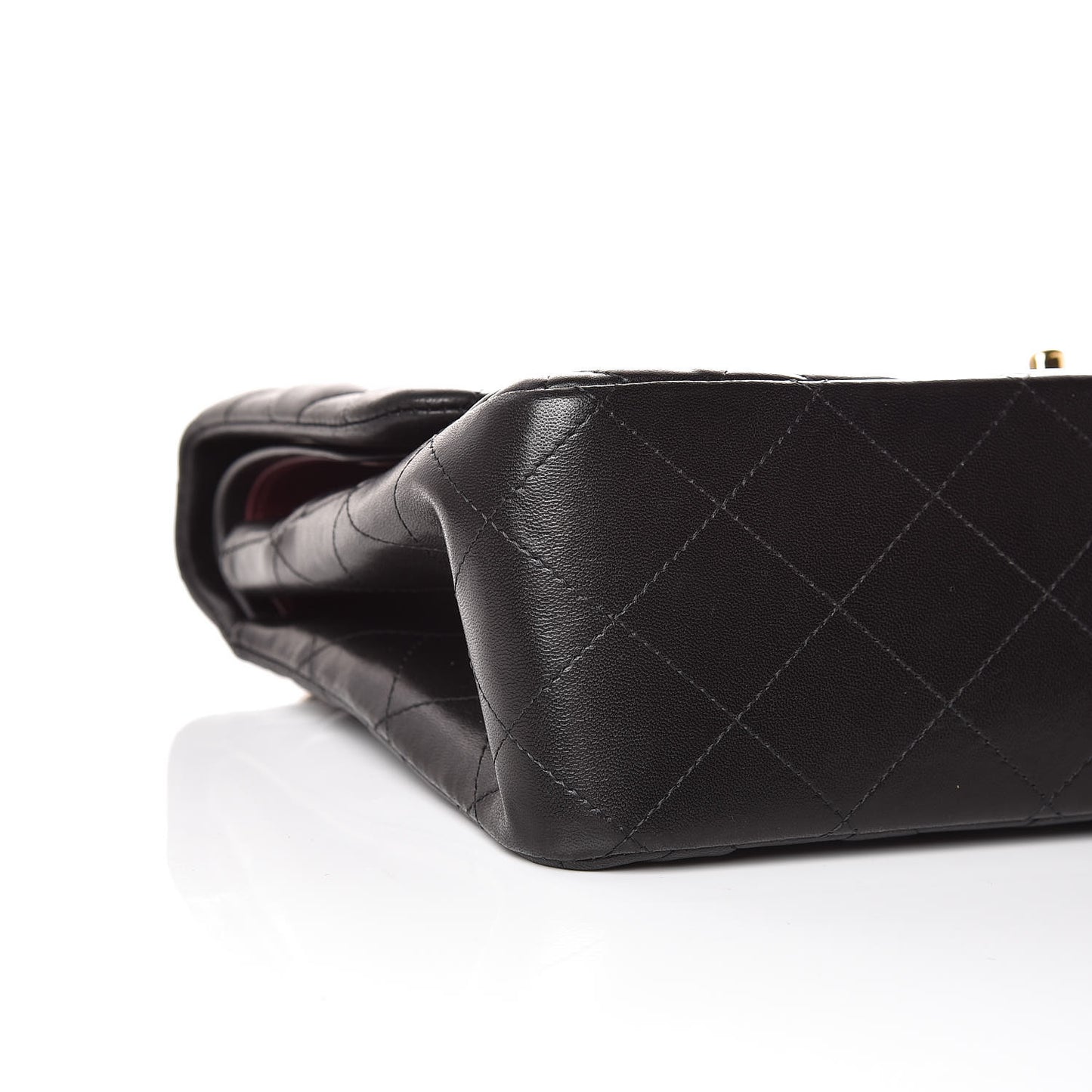 Lambskin Quilted Jumbo Double Flap Black