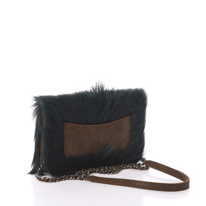 Chanel Goat Hair Wallet On Chain WOC Dark Green 3 of 10