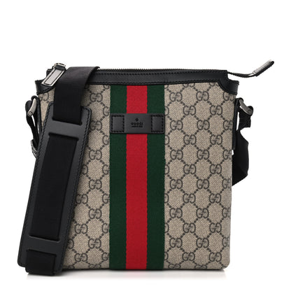 Gucci GG Supreme Monogram Web Messenger Bag Black 1 of 8