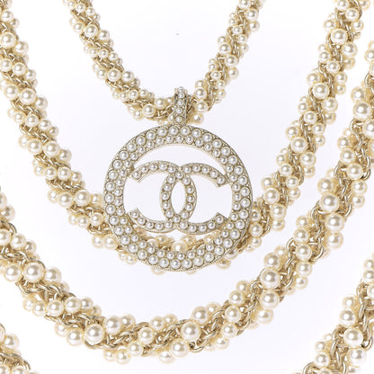 Chanel Pearl CC Long Multistrand Necklace Gold 4 of 6