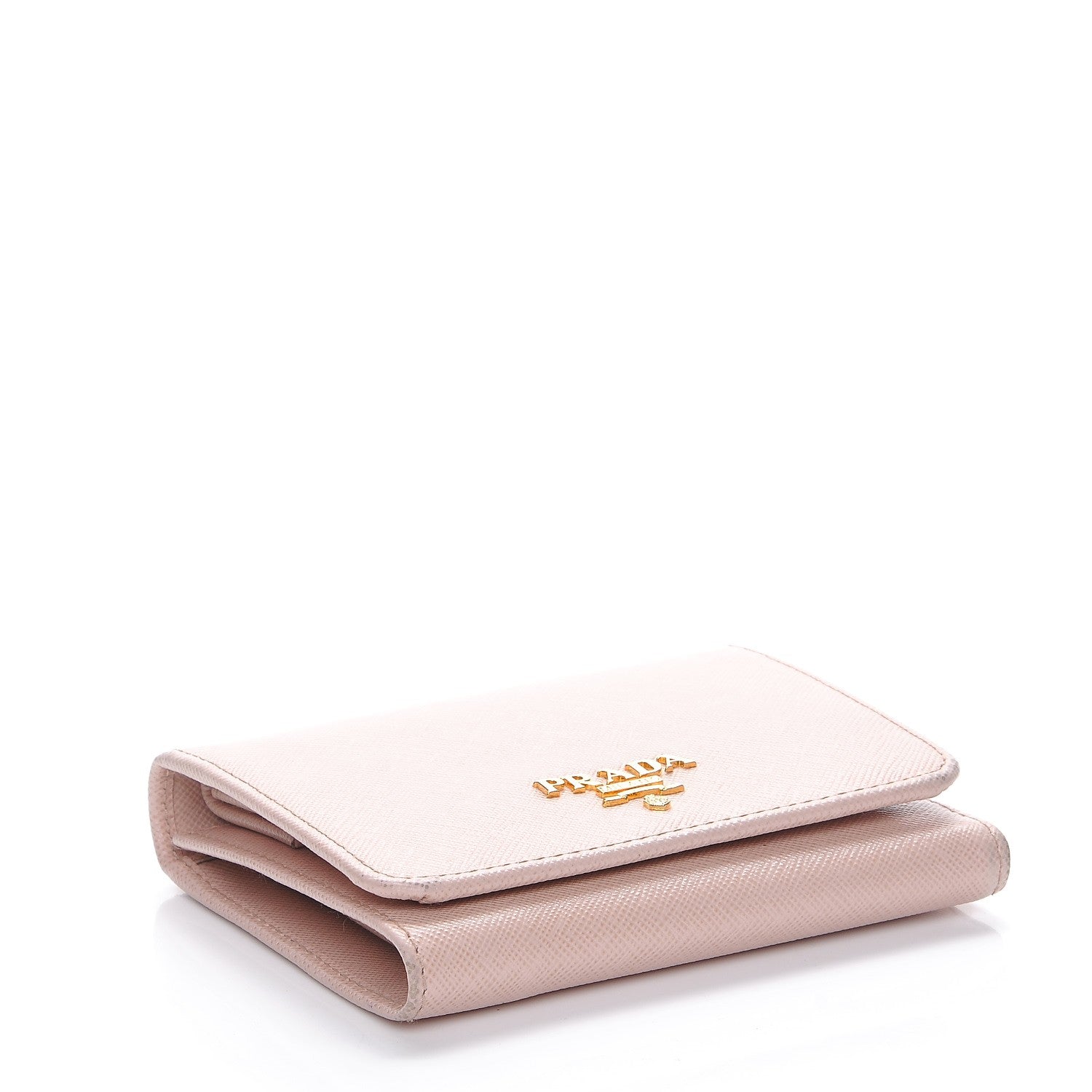 Prada Saffiano Metal Tri-Fold Compact Wallet Cipria 4 of 12