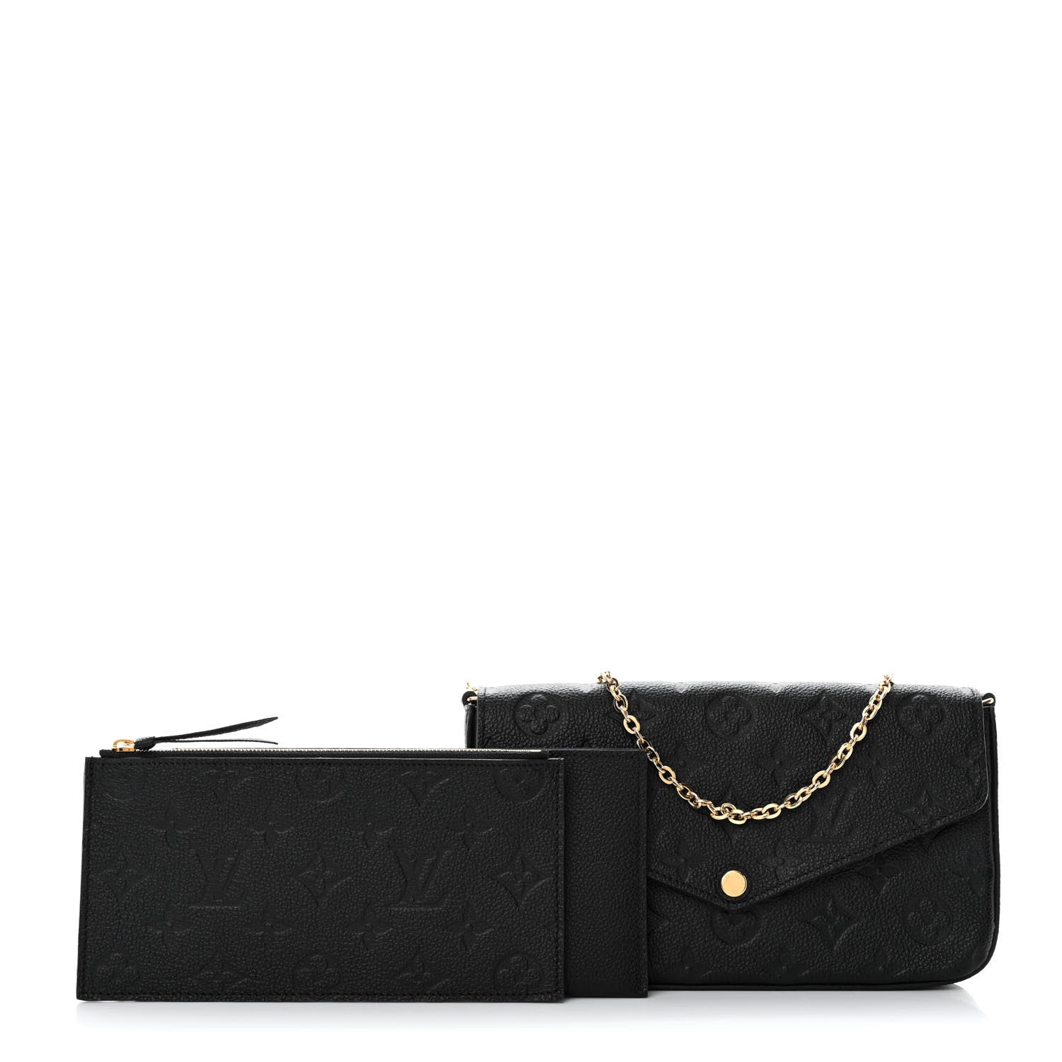 Louis Vuitton Empreinte Pochette Felicie Chain Wallet Black 1 of 11