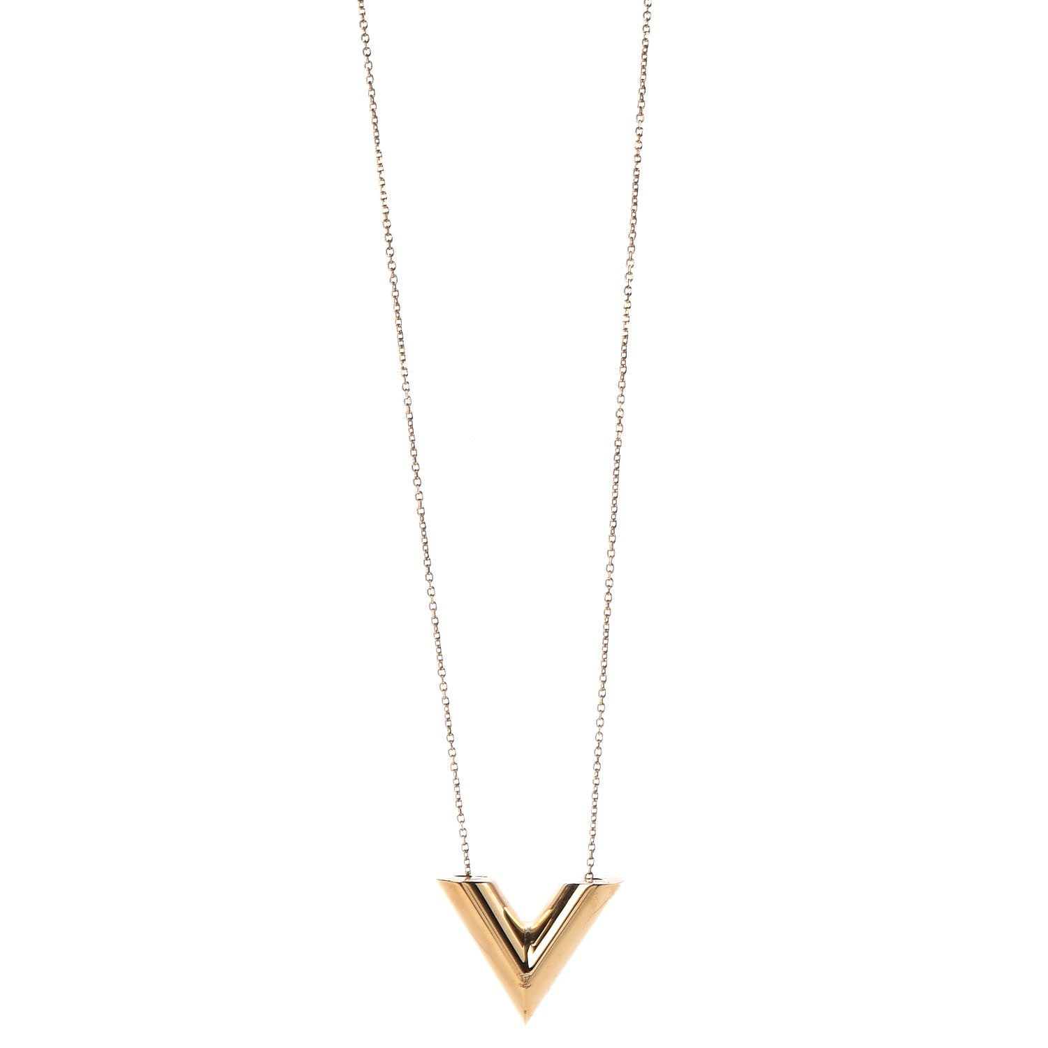 Louis Vuitton Large Essential V Necklace Gold 1 of 7