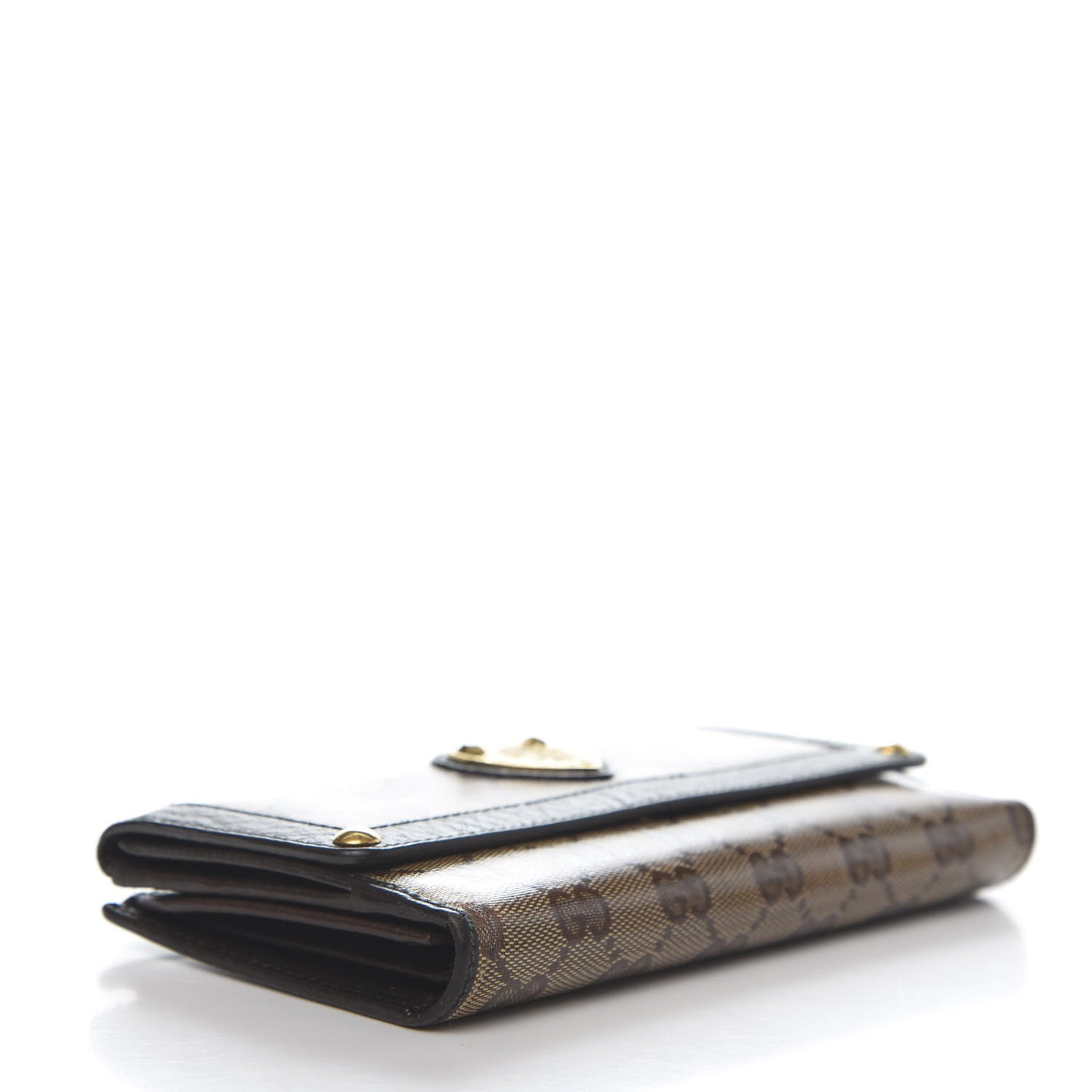 Crystal Monogram Continental Charmy Wallet Brown
