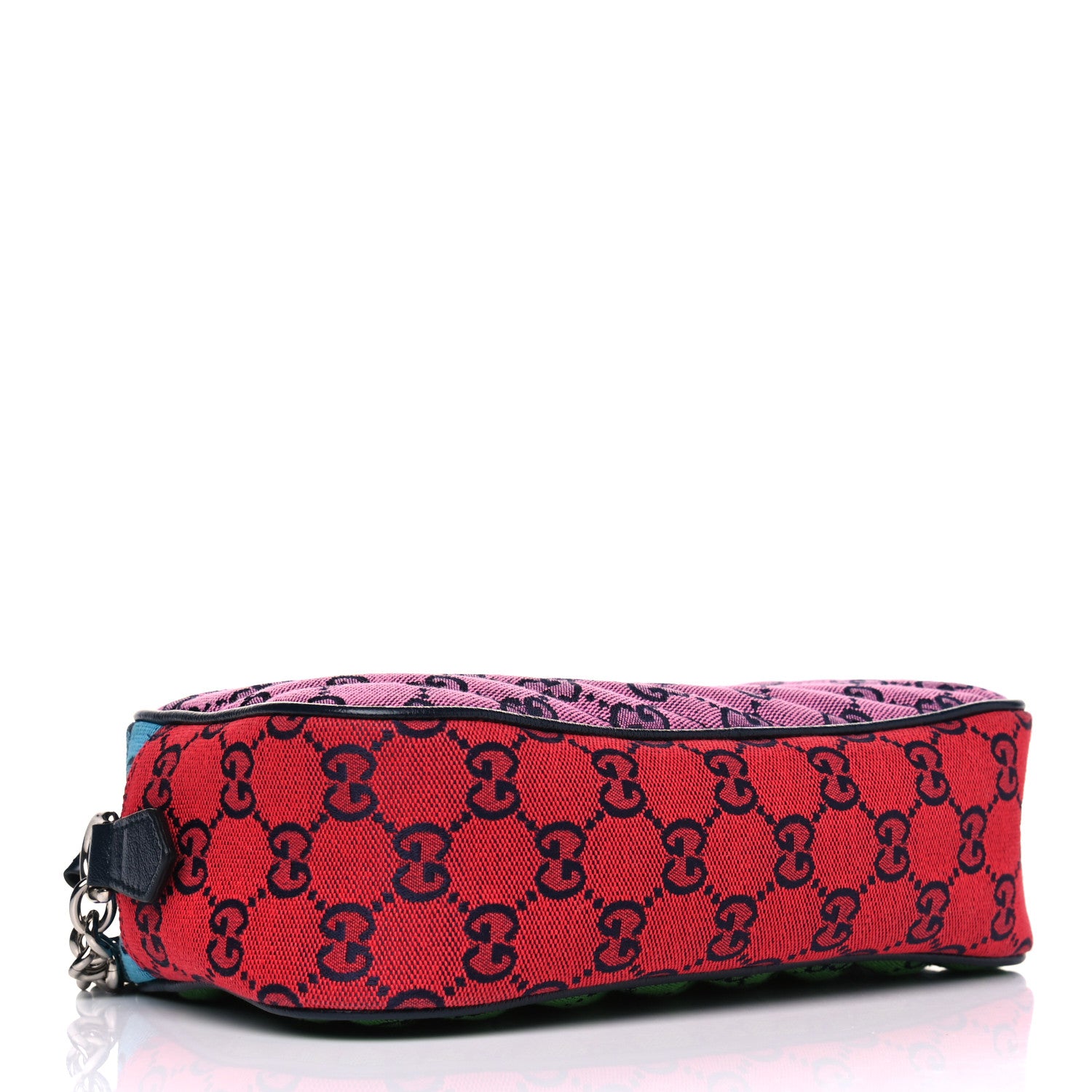 Gucci Monogram Multicolor Matelasse Diagonal Small GG Marmont Chain Shoulder Bag Pink Blue Green Red Light Blue 3 of 4