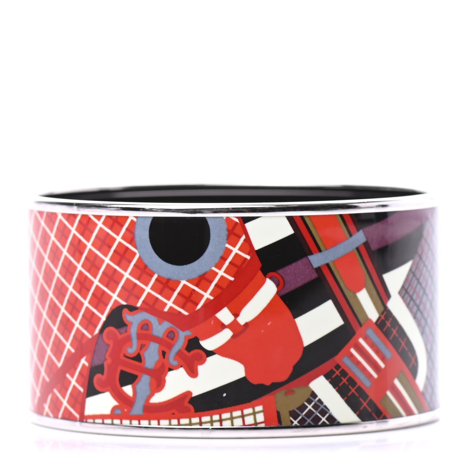 Hermes Enamel Printed Extra Wide Pour Sartir Bracelet 65 1 of 5