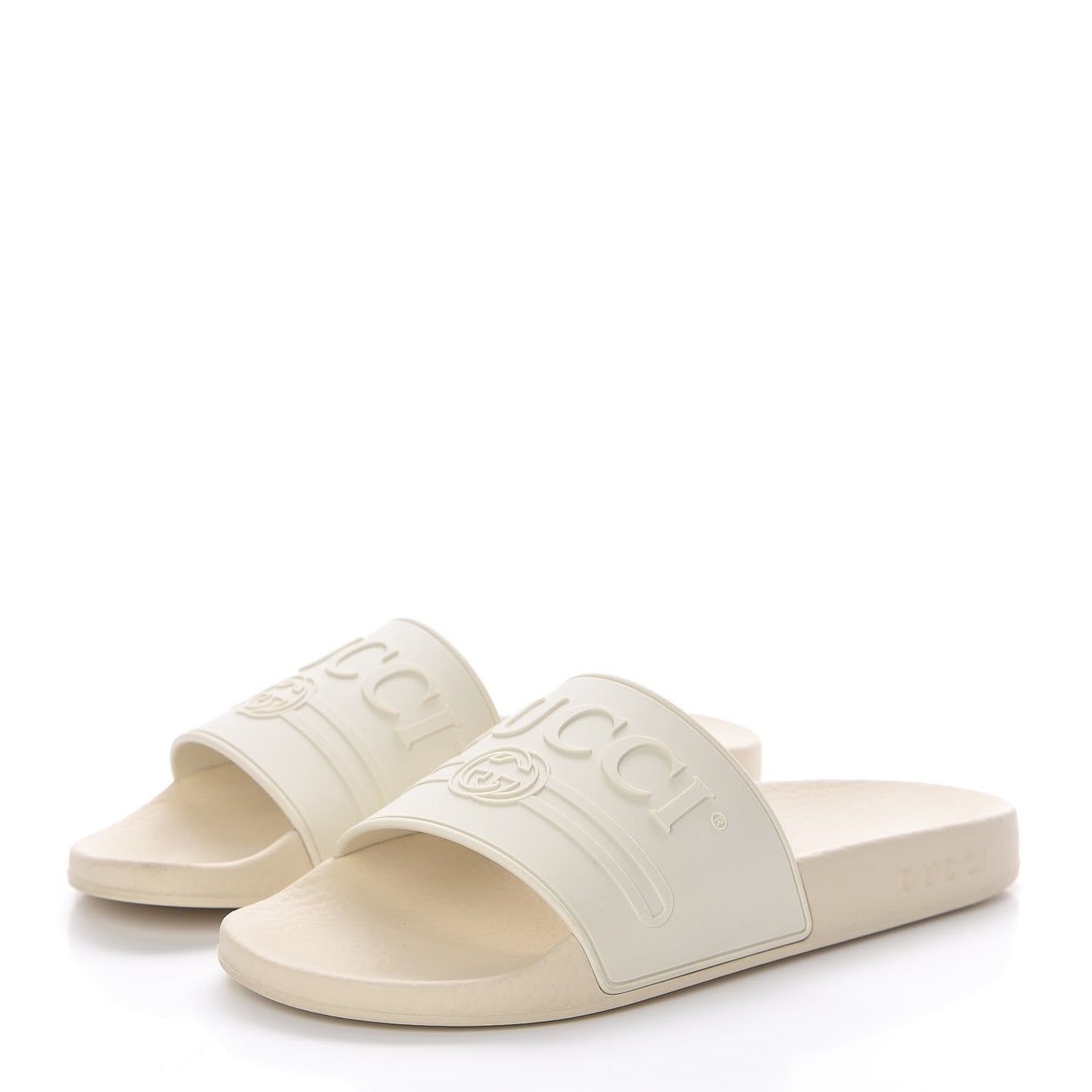 Rubber Womens Logo Slide Sandals 38 Off White