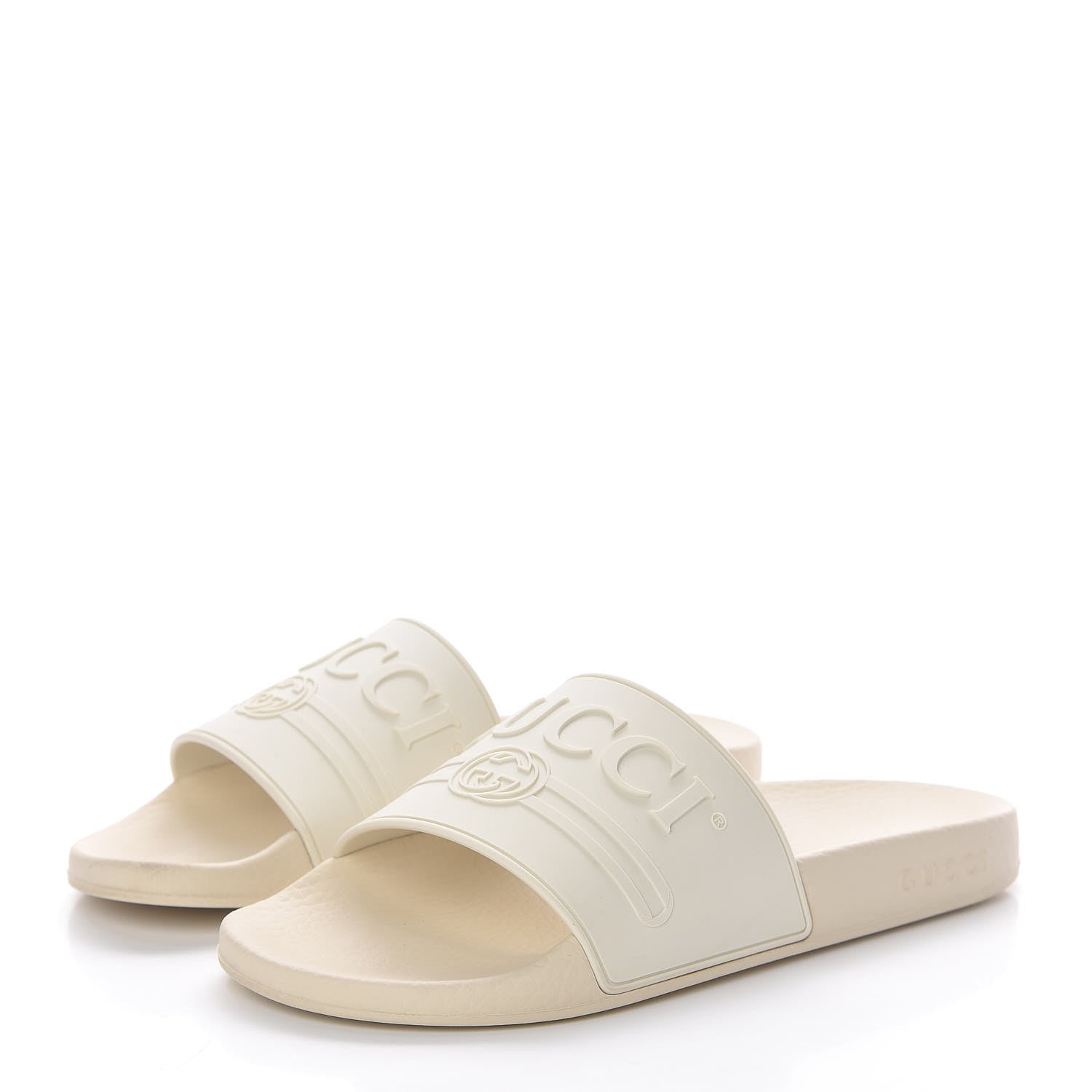 Gucci Rubber Womens Logo Slide Sandals 38 Off White 3 of 15